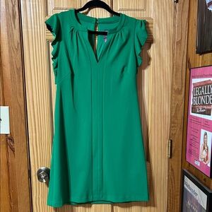 Vince Camuto Green Ruffle Sleeve Dress size 10
